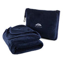 navy travel blanket