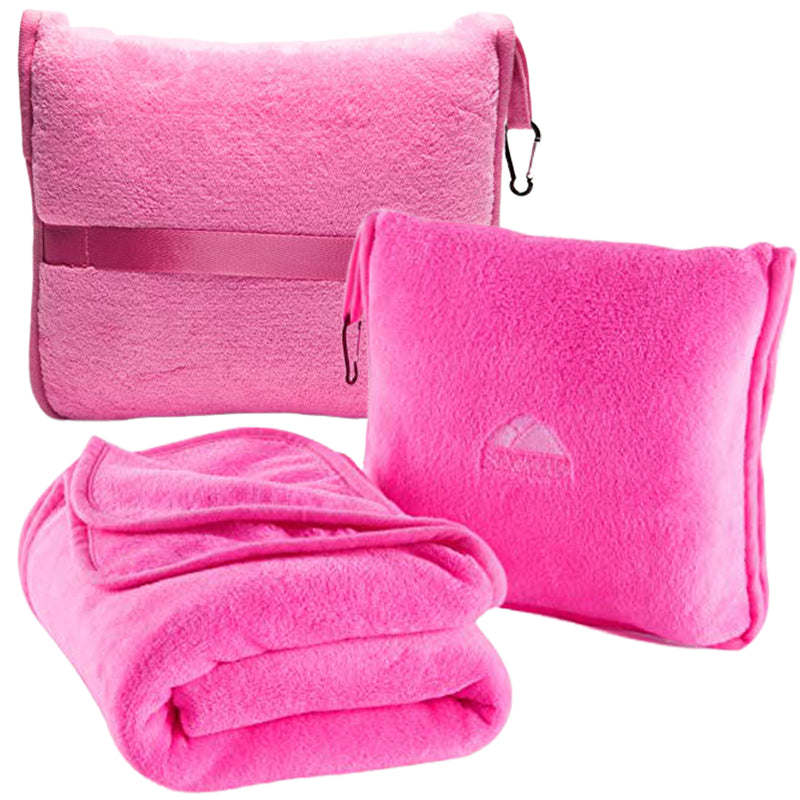 hot pink travel blanket